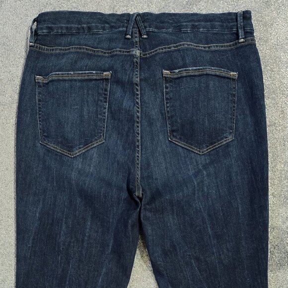 Good American Good Legs Dark Wash Skinny Jeans Distressed Knee GAGL899 - Picture 5 of 9